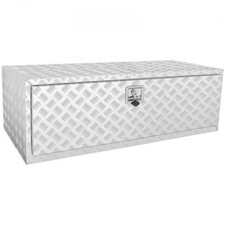 Caja de Camión Inferior, Caja de Almacenamiento para Pickup de 48"×24"×24", Caja de Herramientas de Aluminio de Placa de Diamante de Alta Resistencia con Cerradura y Llaves, Caja de Almacenamiento...