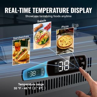 Estación de Preparación de Condimentos Refrigerada, Estación de Condimentos Refrigerada de Encimera de 140 W, con 2 bandejas de 1/3 y 4 bandejas de 1/6, Cuerpo de Acero Inoxidable 304 y Tapa de PC...