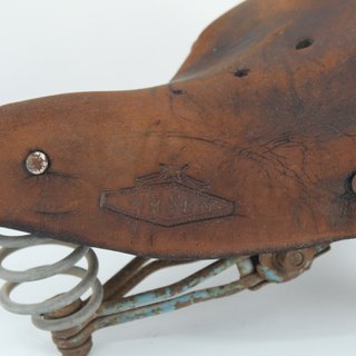 Sillín Bicicleta Gimson Piel Muelles Antiguo
