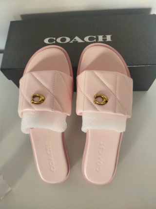 Sandali Coach Rosa con Logo Oro