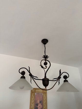 Lámpara de salón forja negro/marrón