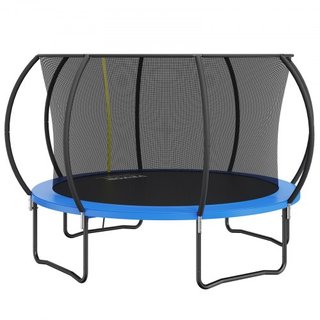Trampolín de 12 pies, trampolín de 400 lbs con red de seguridad, escalera y poste curvado, trampolín de alta resistencia con tapiz de salto y acolchado de resorte, trampolines recreativos al aire ...