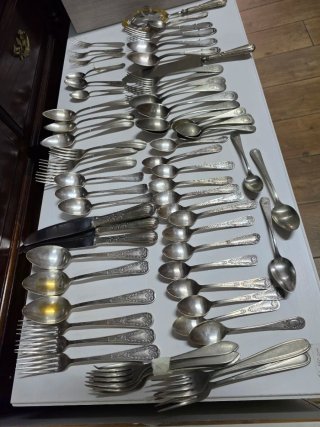 Lote Cubiertos vintage 69 piezas