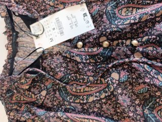 Blusa Zara Estampada Paisley talla M