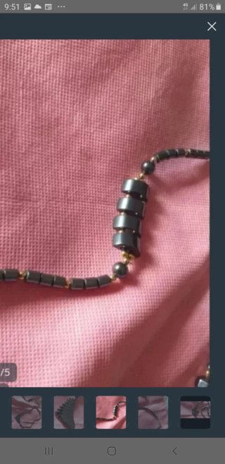 Conjunto Gargantilla y Pulsera Hematita