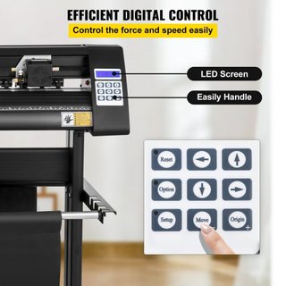 Cortadora de Vinilo, Plotter de Vinilo de 1350 mm, Cortadora de Plotter con Pantalla LED, Ojo Óptico Semi-Automático Integrado, Compatible con el Software SignCut para Sistemas Mac y Windows con S...