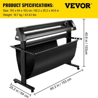 Cortadora de Vinilo, Plotter de Vinilo de 1350 mm, Cortadora de Plotter con Pantalla LED, Ojo Óptico Semi-Automático Integrado, Compatible con el Software SignCut para Sistemas Mac y Windows con S...