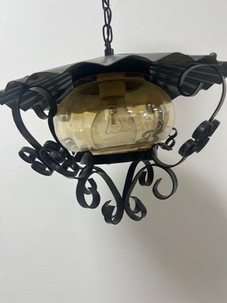 Lámpara de techo metal y cristal
