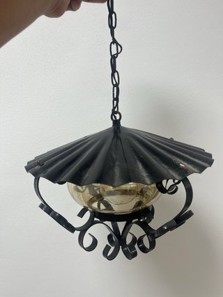 Lámpara de techo metal y cristal