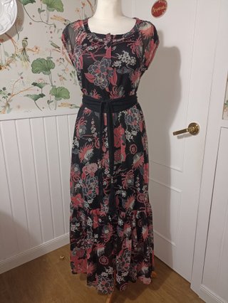 Vestido largo estampado floral