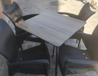 Conjunto mesa + 4 sillas terraza