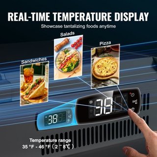 Estación de Preparación de Condimentos Refrigerada, Estación de Condimentos Refrigerada de Encimera de 140 W, con 1 bandeja de 1/3 y 4 bandejas de 1/6, Cuerpo de Acero Inoxidable 304 y Tapa de PC,...