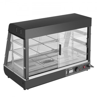 Exhibidor de Comida Caliente Comercial de 3 Niveles, Calentador de Exhibición de Comida de 1500W con Luz, Estante Ajustable y Pantalla de Temperatura, Calentamiento por Vapor de 30℃~85℃, 130L para...