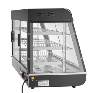 Exhibidor de Comida Caliente Comercial de 3 Niveles, Calentador de Exhibición de Comida de 1500W con Luz, Estante Ajustable y Pantalla de Temperatura, Calentamiento por Vapor de 30℃~85℃, 130L para...