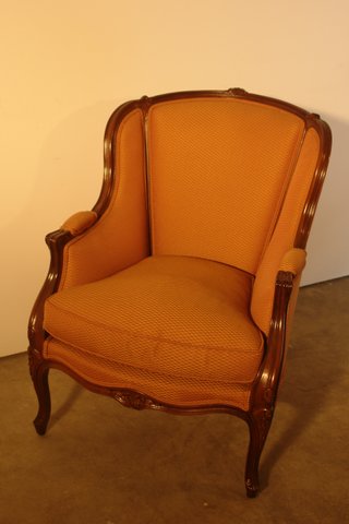 2 Sillones Vintage Madera y Tela Marron