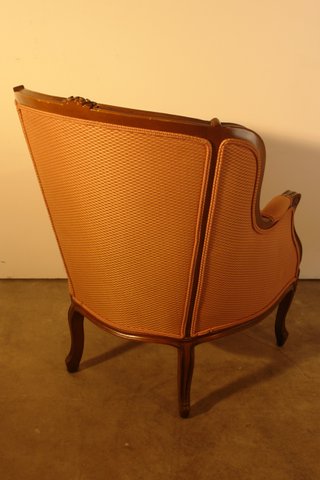 2 Sillones Vintage Madera y Tela Marron