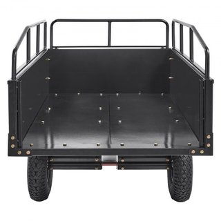 Carro de Volteo de Acero para ATV de Alta Resistencia, 340 kg 0.43 Metros Cúbicos, Remolque de Jardín Utilitario con Lados Removibles para Cortacésped Tractor