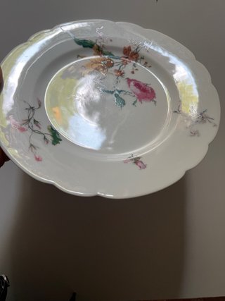 Piatto Limoges porcellana decorato fiori