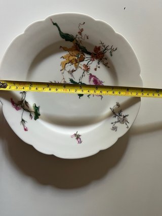 Piatto Limoges porcellana decorato fiori