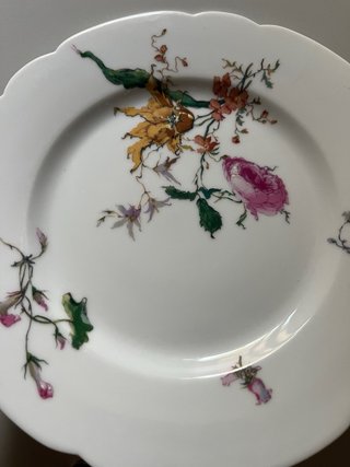 Piatto Limoges porcellana decorato fiori