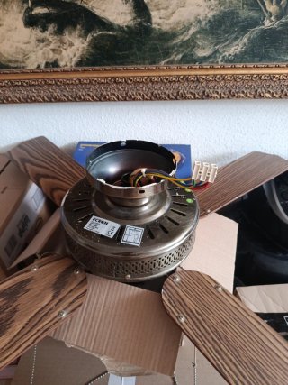 Ventilador de techo madera y ratán