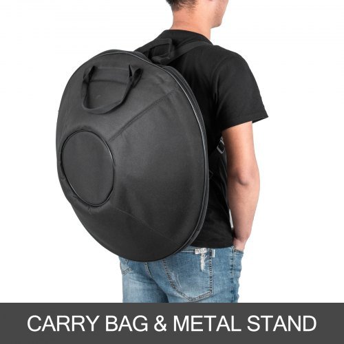 Tambor Handpan Armónico Marrón Hand pan en Re Menor 9 Notas 22 Pulgadas Tambor de Acero con Bolsa Suave para Hand Pan, Tambor Hang de Hand Pan, Hand Pan Avanzado en Re Menor 9 Notas Tambor de Acer...