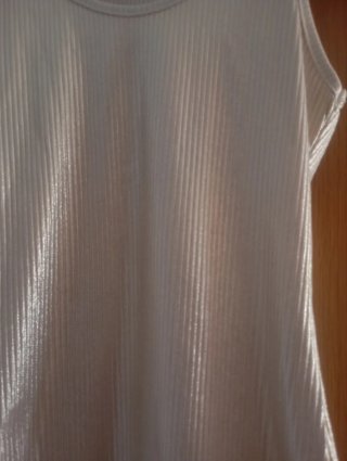Top canalé crema dorado talla única,nuevo