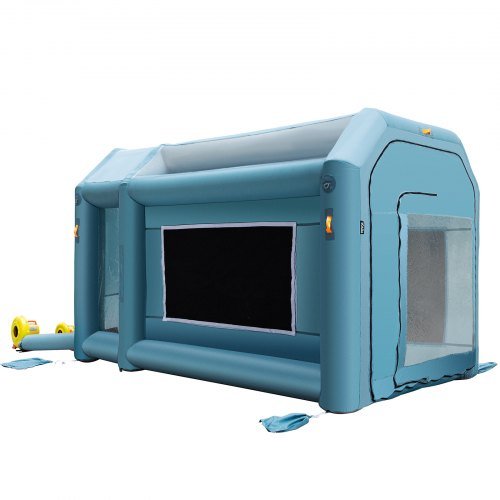 Cabina de Pintura Inflable Portátil, 396.24 x 243.8 x 243.8 cm Cabina de Pulverización Inflable, Carpa de Pintura para Autos con Sistema de Filtro de Aire y 2 Ventiladores, Carpa de Pulverización ...