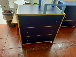 2 Cajoneras azules 3 gavetas 1/ 15 eur 2/ 25 eur