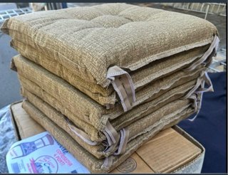 6 Cuscini Sedia Quadrati 40x40 beige lacci