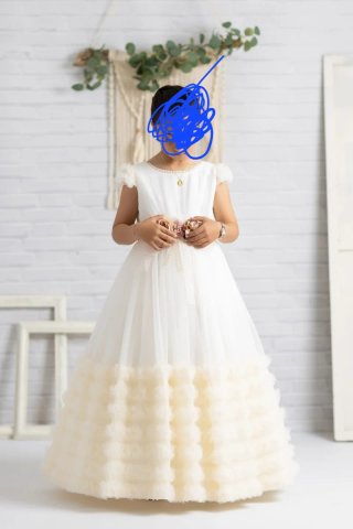 Vestido de Comunión Blanco y Rosa talla 10