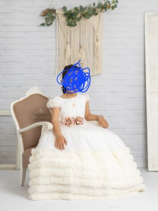 Vestido de Comunión Blanco y Rosa talla 10