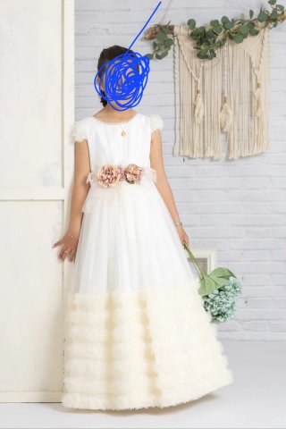 Vestido de Comunión Blanco y Rosa talla 10