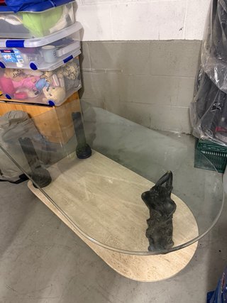 Mesa de centro mármol y cristal