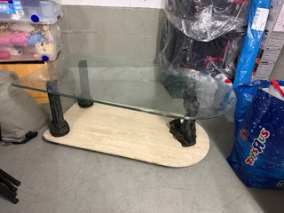 Mesa de centro mármol y cristal
