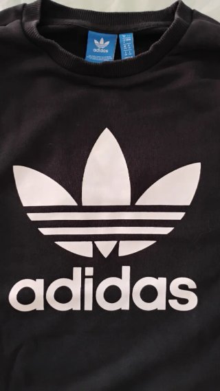 Adidas Originals Sudadera Negra Trefoil Blanca