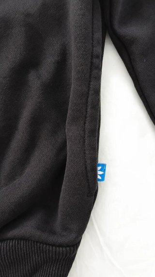 Adidas Originals Sudadera Negra Trefoil Blanca