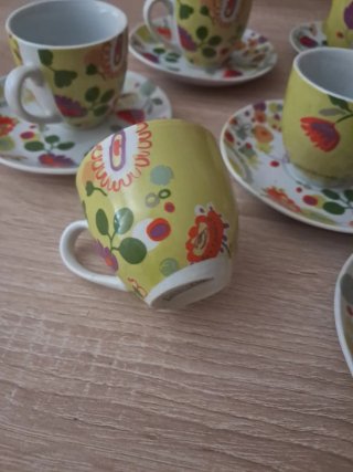 Juego 6 tazas de café con platillos