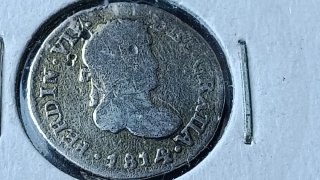 1/2 Real Fernando VII, 1814. Ceca Guatemala. Plata