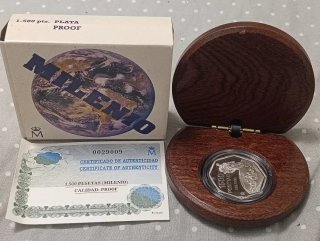 1500 Pesetas 1999 Plata Proof