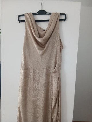 Vestito lungo donna gold