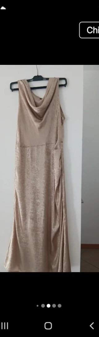 Vestito lungo donna gold