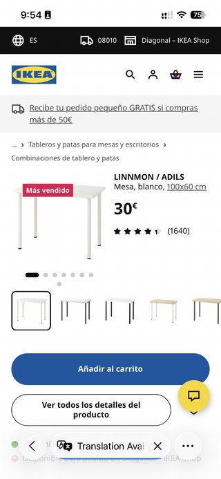 Conjunto escritorio y silla IKEA blanco