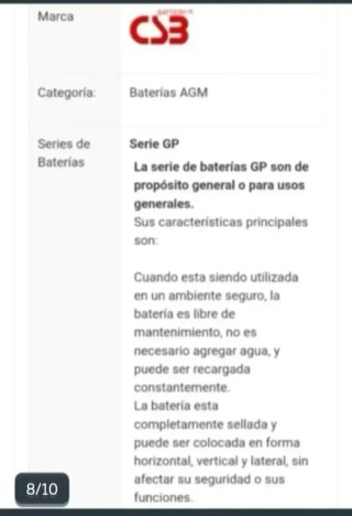 Batería 12V 7.2Ah AGM