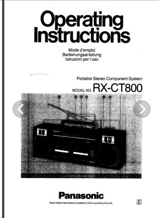 Panasonic RX-CT800 Boombox Radio Cassette