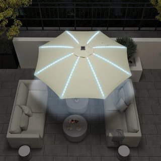 Sombrilla beige con luces LED