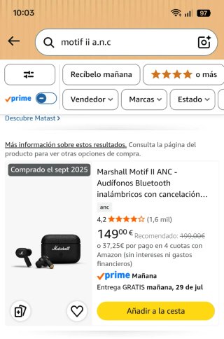 Auriculares Bluetooth Marshall Negros.