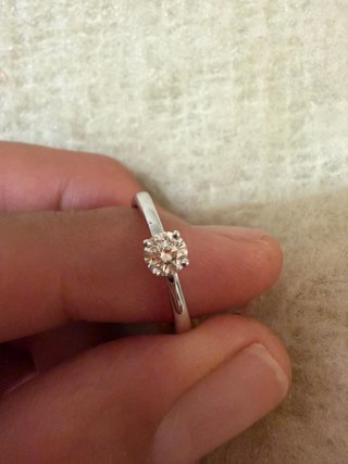 Anello oro bianco con diamante vero