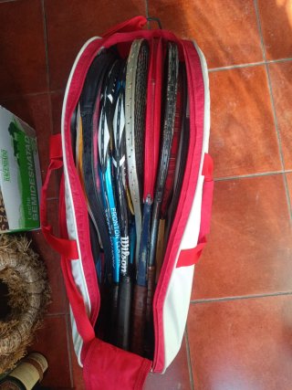 Raquetas antiguas y Funda raquetas tenis Winston