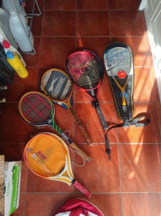 Raquetas antiguas y Funda raquetas tenis Winston